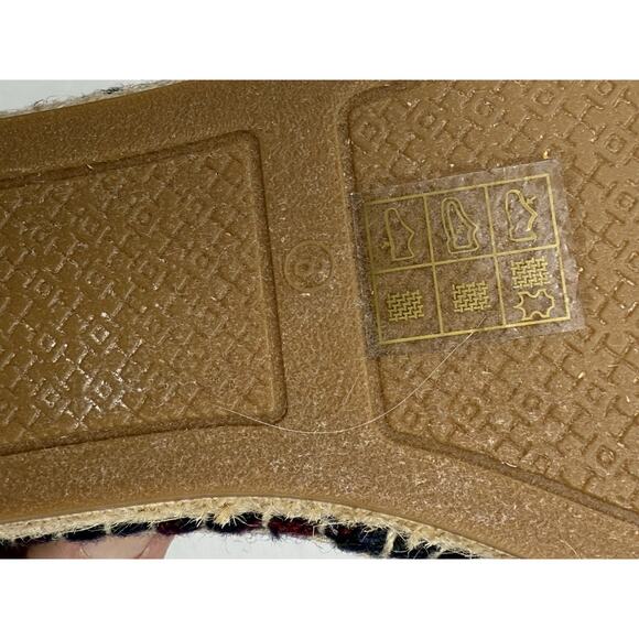 Tory Burch shoes checked wool color block espadrilles 8 NIB - Picture 6 of 10